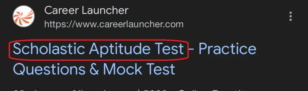 Career Launcher Scholastic Aptitude Test